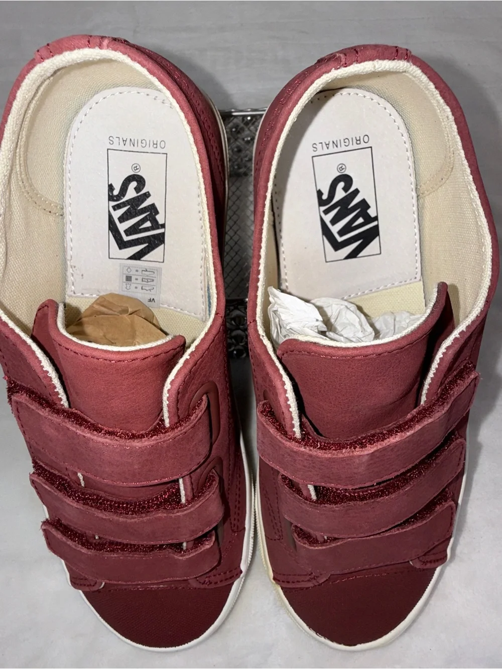 Vans  Maroon Triple-Strap Canvas Sneakers size 8 men / 9.5 women